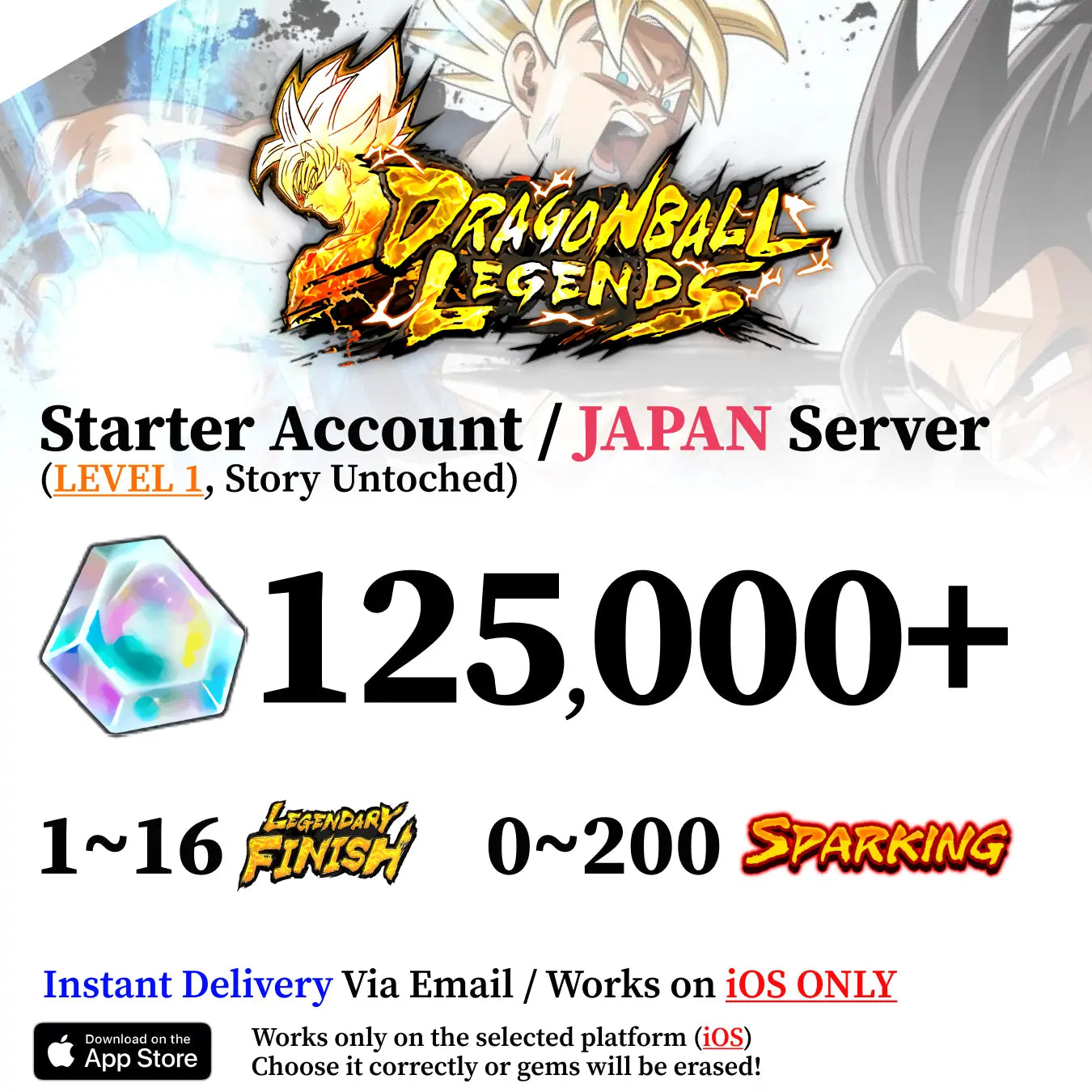 Dragon Ball Legends Starter Account [Japan - iOS]