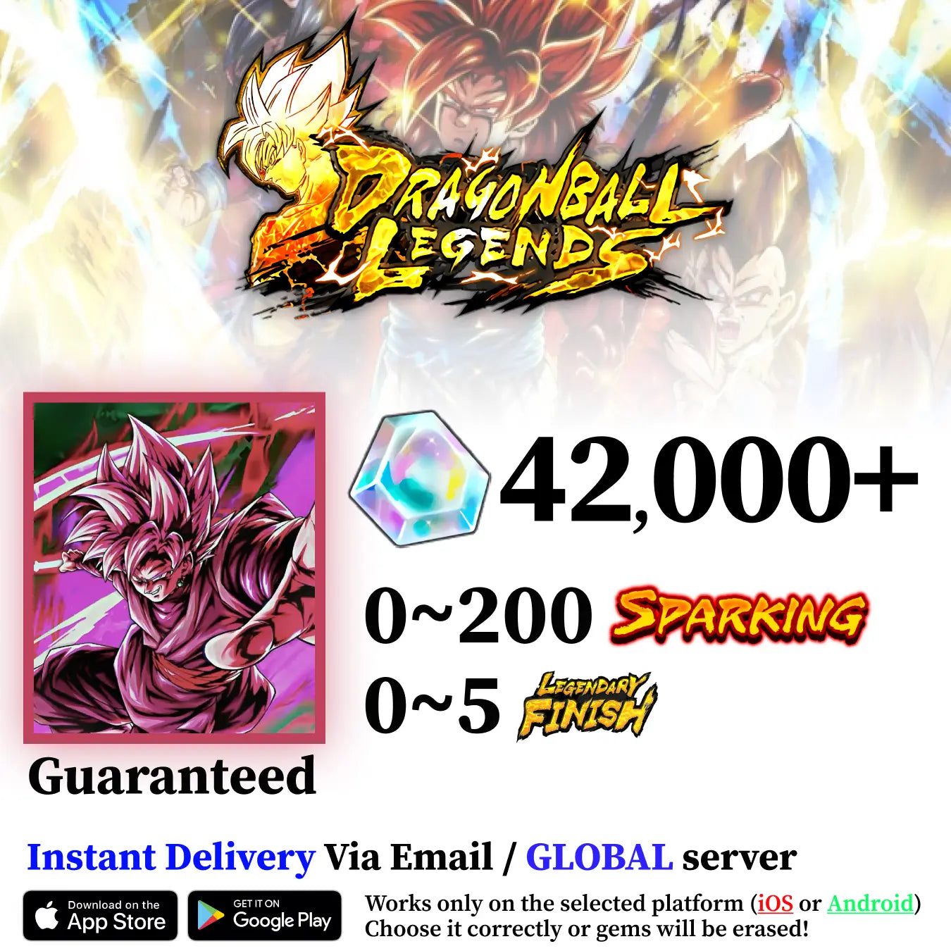 Dragon Ball Legends Super Saiyan Rosé Goku Black Starter Account [iOS/Android]