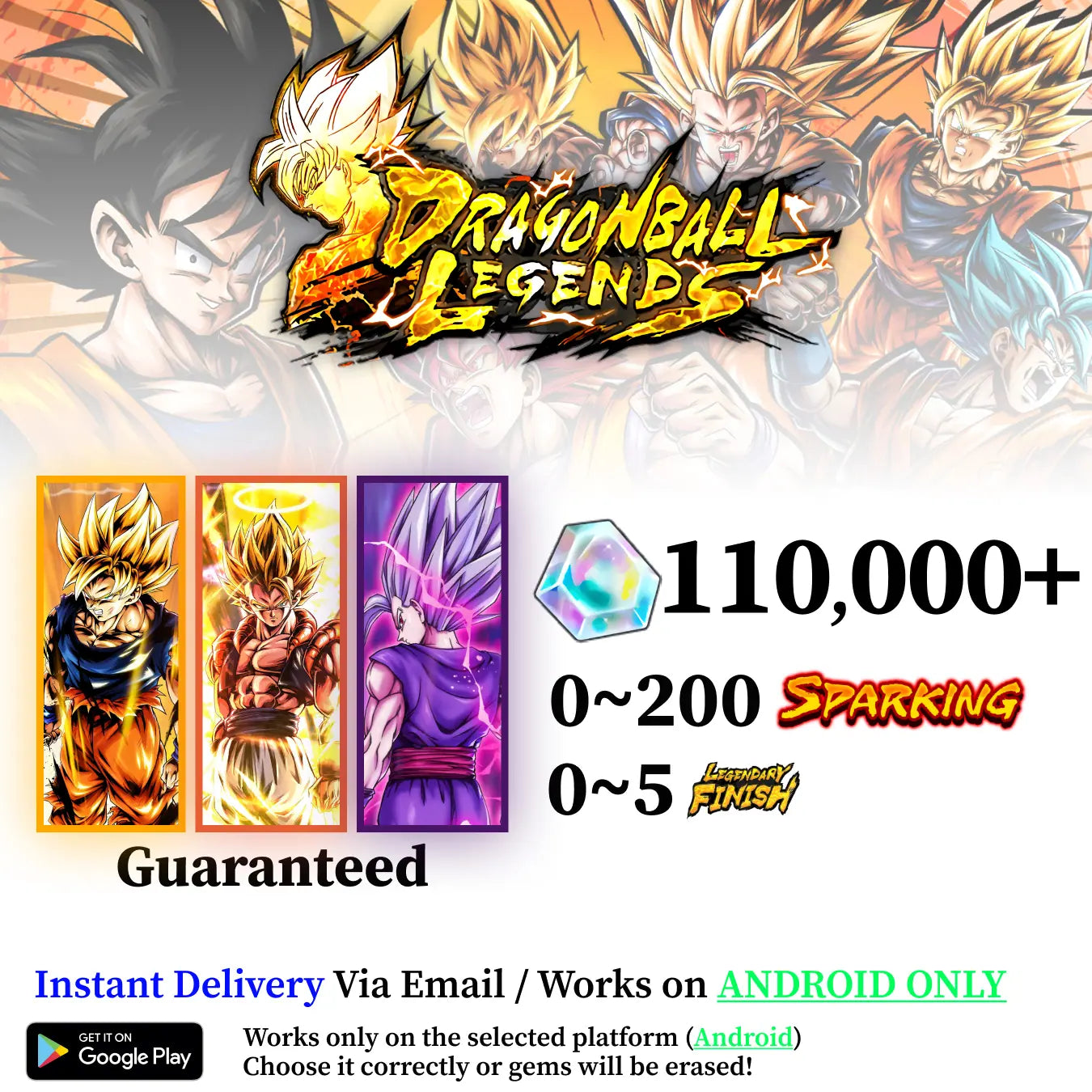 Dragon Ball Legends Triple UL Starter Account [Android]