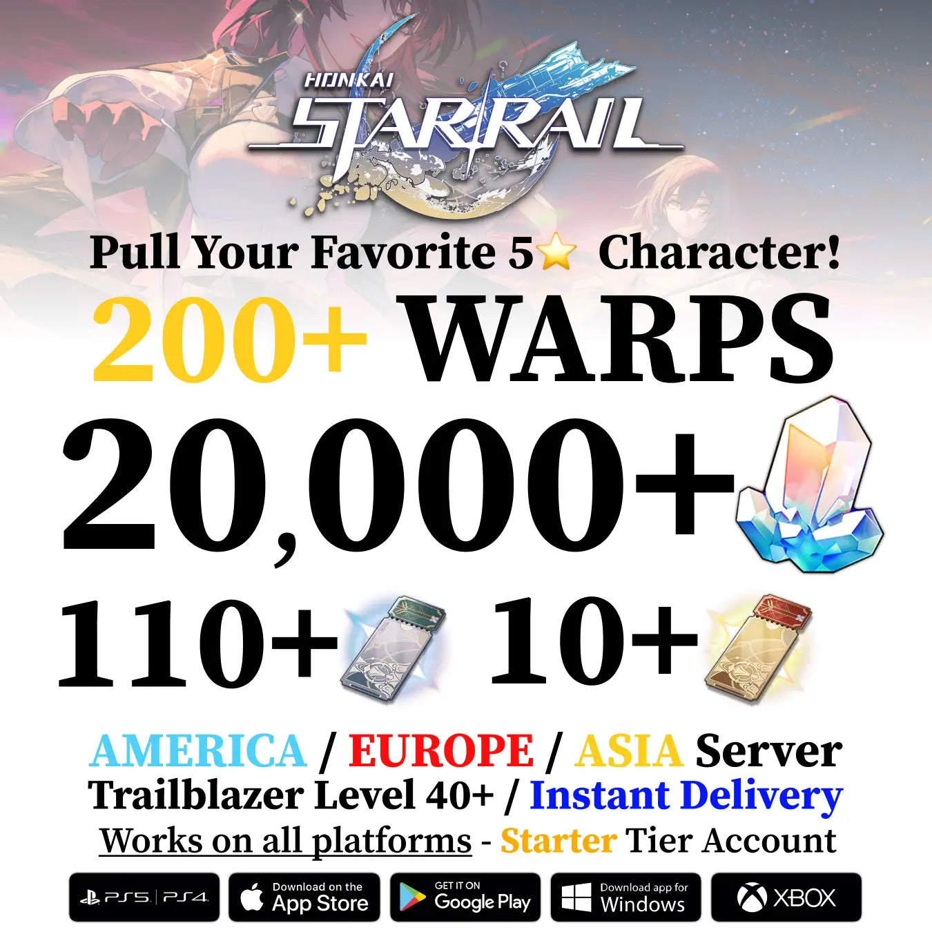 Honkai Star Rail Starter Account with Stellar Jades