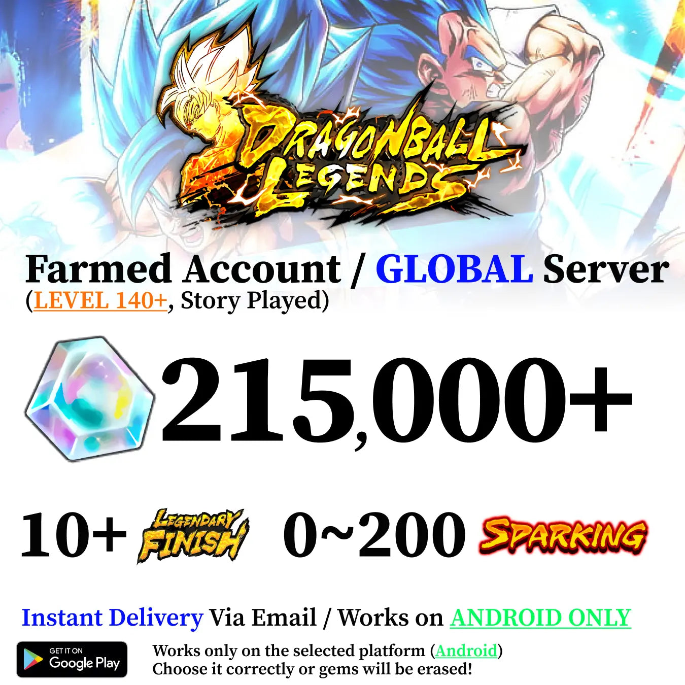 Dragon Ball Legends Farmed Account [Android]